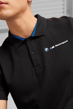 BMW M Motorsport Men's Jacquard Polo, PUMA Black, extralarge