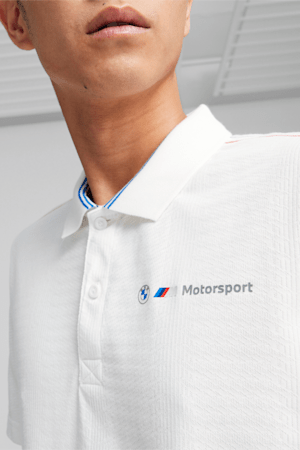 BMW M Motorsport Men's Jacquard Polo, PUMA White, extralarge