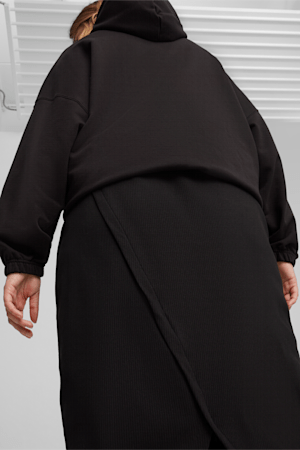 CLASSICS Women's Ribbed Midi Skirt, PUMA Black, extralarge