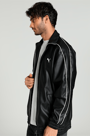 T7 Pleather Track Jacket, PUMA Black, extralarge-GBR