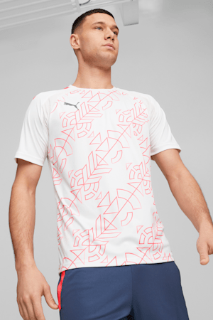 Chandail de soccer teamLIGA Graphic Homme, PUMA White-Fire Orchid, extralarge