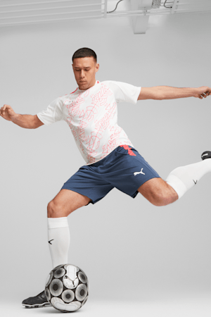 teamLIGA Men's Graphic Soccer Jersey, PUMA White-Fire Orchid, extralarge