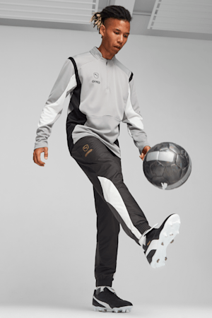 KING Pro Men's Quarter-zip Top, Concrete Gray-PUMA White, extralarge