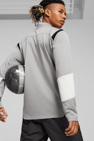 KING Pro Men's Quarter-zip Top, Concrete Gray-PUMA White, extralarge