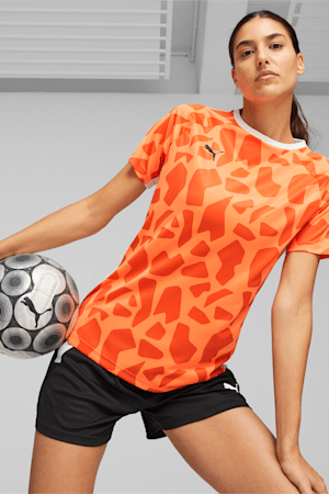 teamLIGA Women's Graphic Shirt, Ultra Orange, extralarge