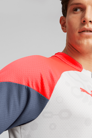 Haut avec quart de glissière de soccer individualCUP Homme, PUMA White-Fire Orchid, extralarge
