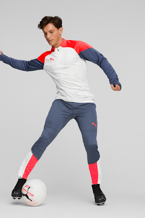 Haut avec quart de glissière de soccer individualCUP Homme, PUMA White-Fire Orchid, extralarge