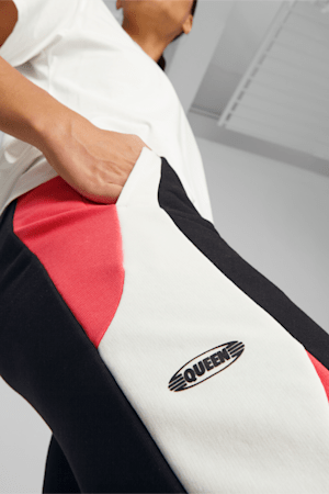 PUMA Queen Women's Football Sweatpants, Electric Blush-Warm White-PUMA Black, extralarge-GBR
