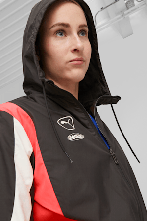 PUMA Queen Women's Football Jacket, PUMA Black-Fire Orchid-Warm White, extralarge-GBR