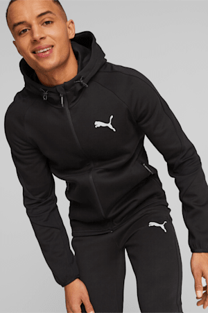 EVOSTRIPE Full-Zip Hoodie Men, PUMA Black, extralarge-GBR