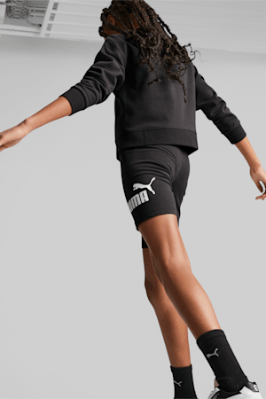 Essentials+ Logo Short Leggings Youth, PUMA Black, extralarge-GBR