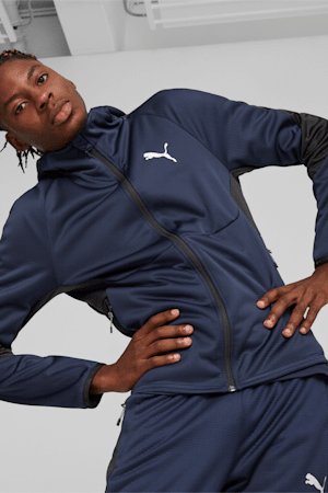 EVOSTRIPE Men's Full-Zip Hoodie, PUMA Navy, extralarge-GBR