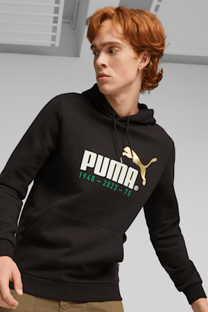 No.1 Logo PUMA 75th Year Anniversary Celebration Men's Hoodie, PUMA Black, extralarge