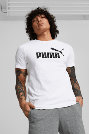 Essentials Men's Logo Tee, Puma White, extralarge