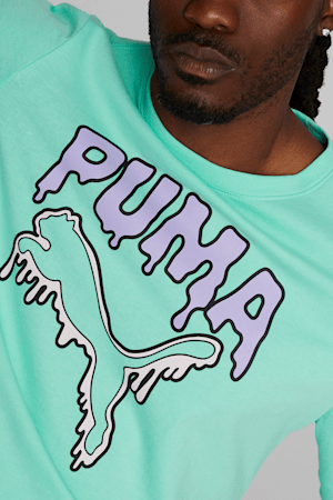 PUMA Melted Cat Men's Tee, Mint, extralarge