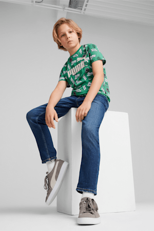 ESS+ MID 90s AOP Big Kids' Tee, Archive Green, extralarge
