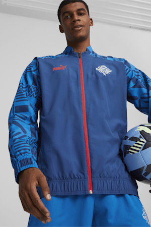 Iceland Football Prematch Jacket Men, Electric Blue Lemonade-Puma Red, extralarge-GBR