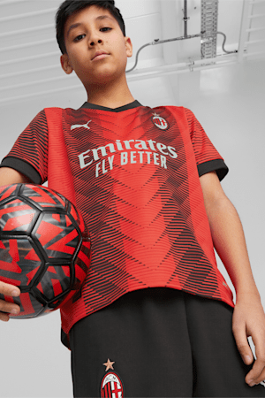 AC Milan 23/24 Kids' Replica Home Jersey, For All Time Red-PUMA Black, extralarge