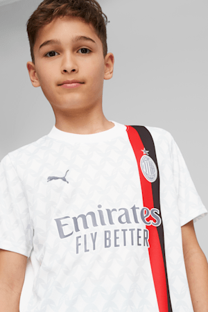 AC Milan 23/24 Away Big Kids' Jersey, PUMA White-Feather Gray, extralarge