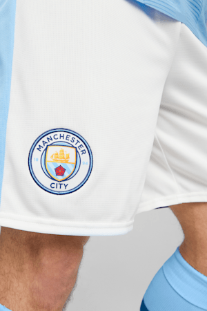 Short de soccer Manchester City, PUMA White-Team Light Blue, extralarge