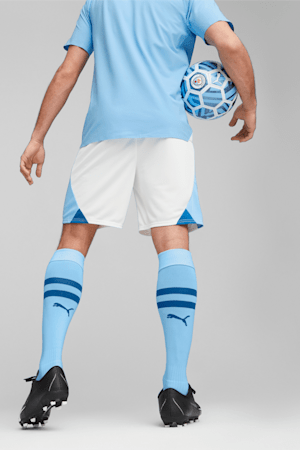 Manchester City Men's Soccer Shorts, PUMA White-Team Light Blue, extralarge