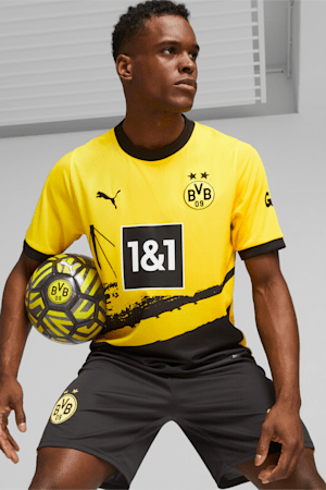 Borussia Dortmund 23/24 Men's Home Replica Jersey, Cyber Yellow-PUMA Black, extralarge