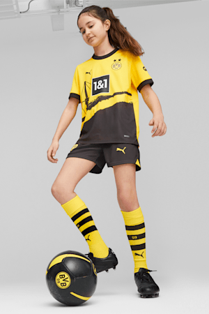 Borussia Dortmund 23/24 Kids' Replica Home Jersey, Cyber Yellow-PUMA Black, extralarge