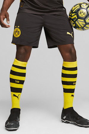 Borussia Dortmund Men's Soccer Shorts, PUMA Black-Cyber Yellow, extralarge
