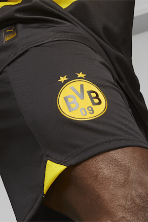 Borussia Dortmund Men's Soccer Shorts, PUMA Black-Cyber Yellow, extralarge