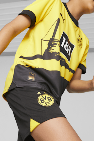 Borussia Dortmund Youth Football Shorts, PUMA Black-Cyber Yellow, extralarge-GBR