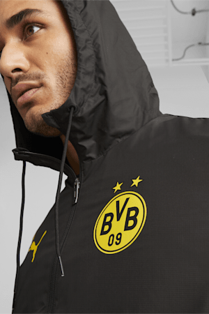 Borussia Dortmund Men's Pre-match Football Jacket, PUMA Black-Cyber Yellow, extralarge-GBR