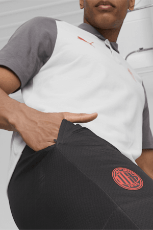 AC Milan Men's Soccer Training Pants, PUMA Black-Flat Medium Gray, extralarge