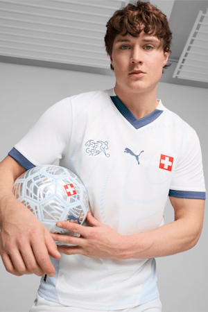 Switzerland Football 2024 Men's Away Jersey, PUMA White-Icy Blue, extralarge-GBR