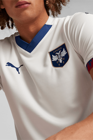 Serbia Football 2024 Men's Away Jersey, Warm White-Clyde Royal, extralarge-GBR