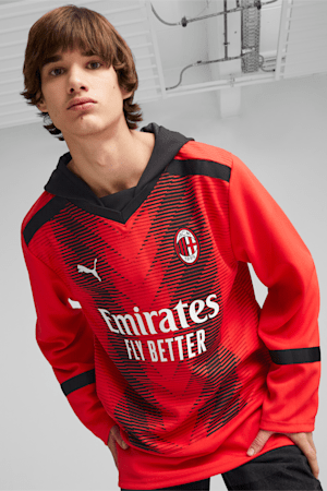 AC Milan Oversize Winter Football Jersey, For All Time Red-PUMA Black, extralarge-GBR