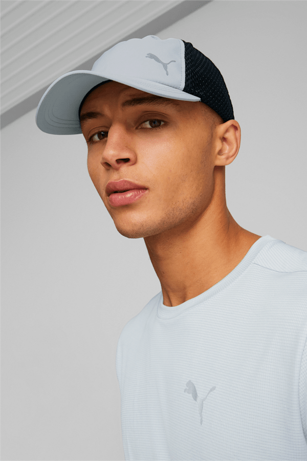 Running Trucker Cap, Platinum Gray-PUMA Black, extralarge