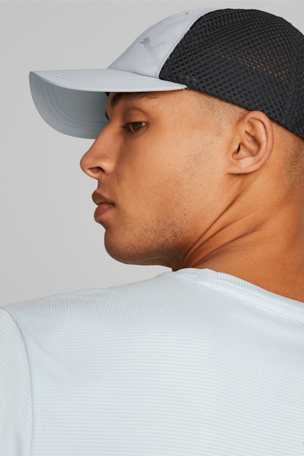 Running Trucker Cap, Platinum Gray-PUMA Black, extralarge