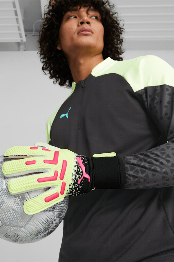 FUTURE Pro TRICKS Hybrid Football Goalkeeper Gloves, Fast Yellow-Ravish, extralarge