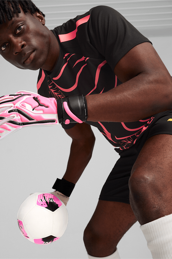 PUMA ULTRA Pro RC Goalkeeper Gloves, Poison Pink-PUMA White-PUMA Black, extralarge
