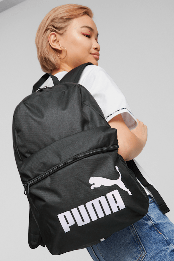 Black and white puma backpack top