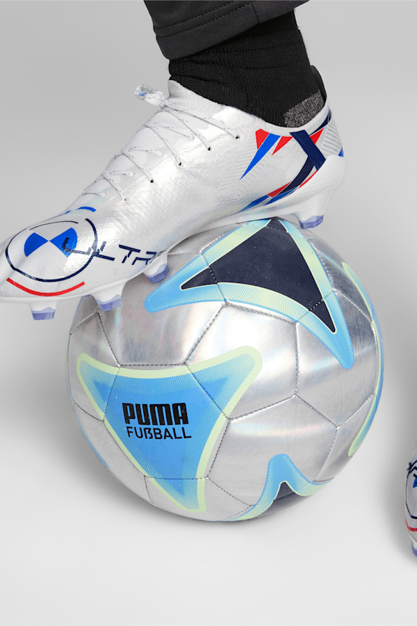 BMW M Motorsport ULTRA SL FG Soccer Cleats, Puma White-Fiery Red-Strong Blue, extralarge