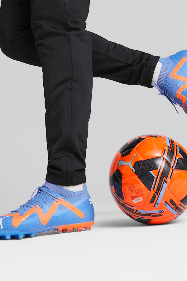 FUTURE ULTIMATE MG Football Boots, Blue Glimmer-PUMA White-Ultra Orange, extralarge