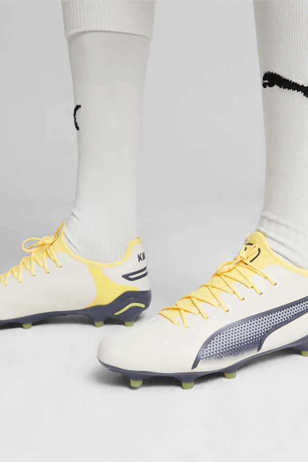 KING ULTIMATE FG/AG Football Boots, Alpine Snow-Asphalt-Yellow Blaze, extralarge-GBR