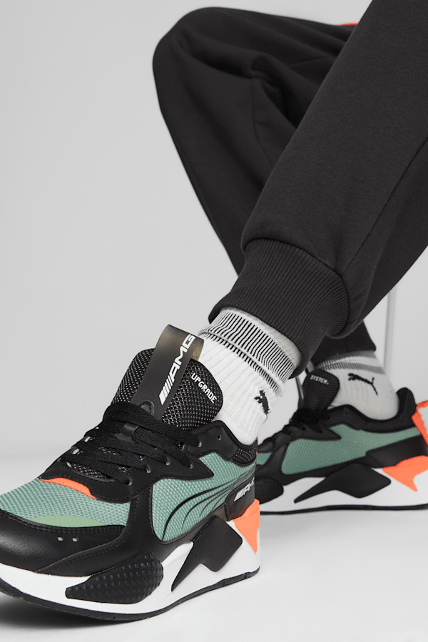 Chaussures de sports autos RS-X Mercedes-AMG Petronas, PUMA Black-Dusty Green-Neon Sun, extralarge