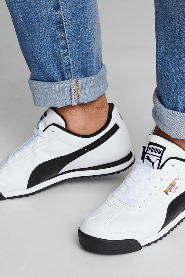 Black puma roma cheap sneakers