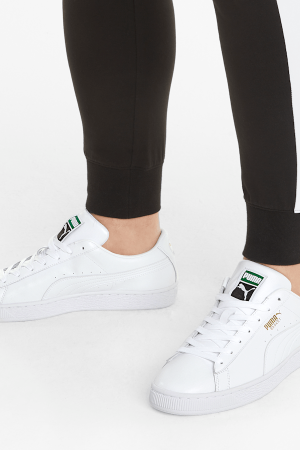 Puma basket trainers black on sale