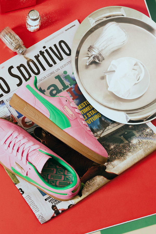 Pink and cheap green pumas