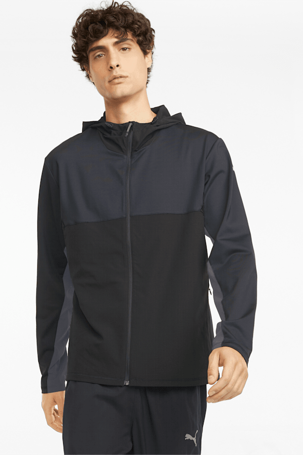 COOLADAPT Full-Zip Men’s Running Jacket, Puma Black-CASTLEROCK, extralarge