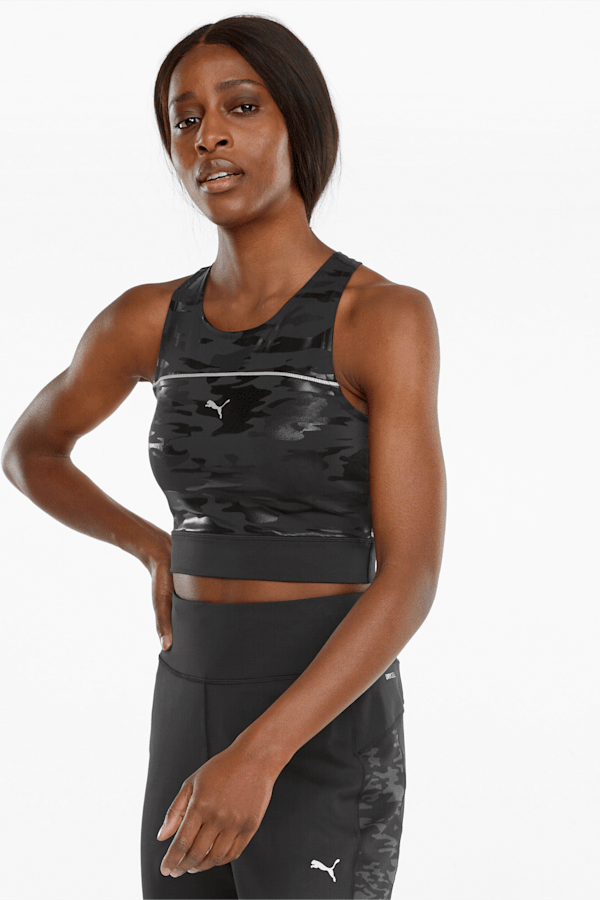 Women's Cardio Fitness Cropped Tank Top - Black