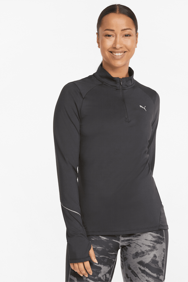 5K Knit Half-Zip Women's Running Top, Puma Black, extralarge